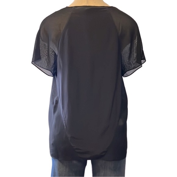 Alexander Wang Semi-Sheer Silk Top, Black, Small - Picture 9 of 10